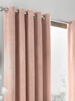 By Caprice Home Brigitte - Pair Of Eyelet Curtains Blush