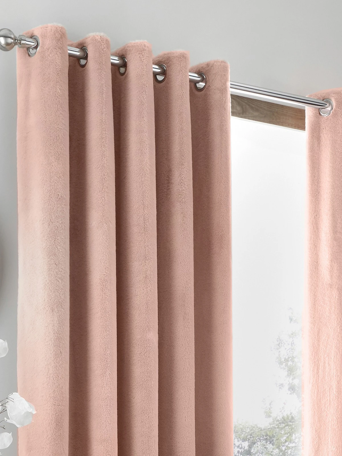 By Caprice Home Brigitte - Pair Of Eyelet Curtains Blush 3 By Caprice Home Brigitte - Pair Of Eyelet Curtains Blush