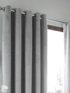 By Caprice Home Brigitte - Pair Of Eyelet Curtains Silver