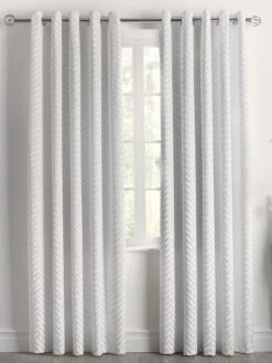 By Caprice Home Faye - Velvet Herringbone Curtains Ivory