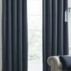 Laurence Llewelyn-Bowen Montrose - Velvet Blackout Pair Of Eyelet Curtains Navy -Haven Living Shop curtains 375 1jpg