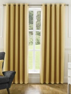Ochre Harlow Blackout Eyelet Curtains