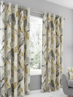 Ochre Ensley Eyelet Curtains