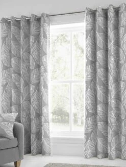 Grey Matteo Eyelet Curtains