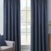 Navy Herringbone Blackout Pencil Pleat Curtains 2 Navy Herringbone Blackout Pencil Pleat Curtains -Haven Living Shop curtains396 main