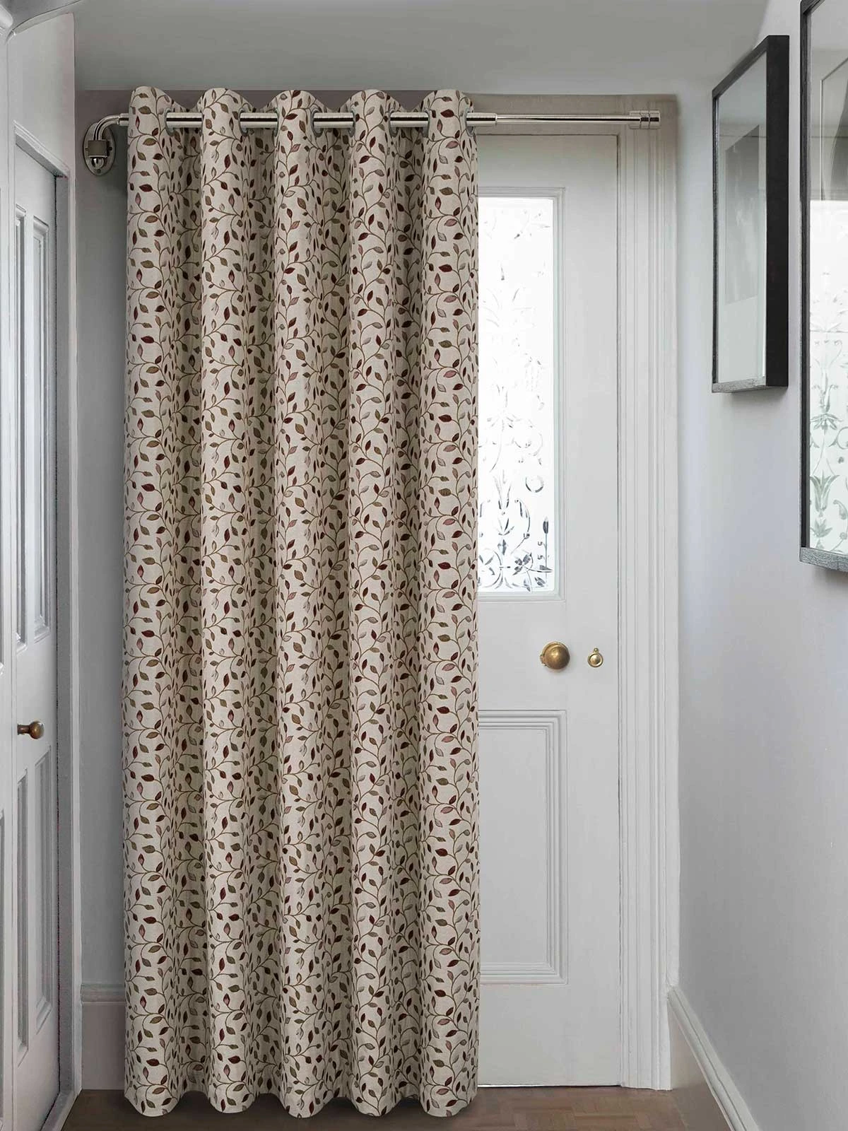 Red Sherbourne Jacquard Eyelet Door Curtain 2 Red Sherbourne Jacquard Eyelet Door Curtain