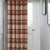 Red Highland Brushed Check Eyelet Door Curtain -Haven Living Shop curtains412 main