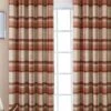 Red Highland Brushed Check Eyelet Curtains