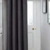 Charcoal Harlow Eyelet Door Curtain