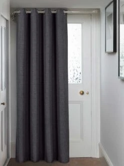 Charcoal Harlow Eyelet Door Curtain