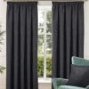 Charcoal Harlow Blackout Pencil Pleat Curtains