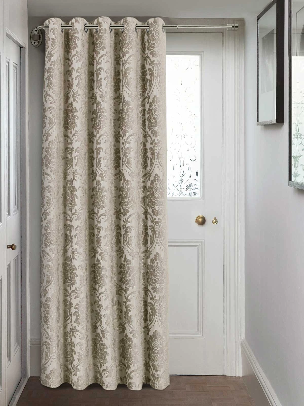 Champagne Valencia Jacquard Eyelet Door Curtain 3 Champagne Valencia Jacquard Eyelet Door Curtain
