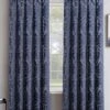 Navy Valencia Jacquard Pencil Pleat Curtains 1 Navy Valencia Jacquard Pencil Pleat Curtains -Haven Living Shop curtains427 main