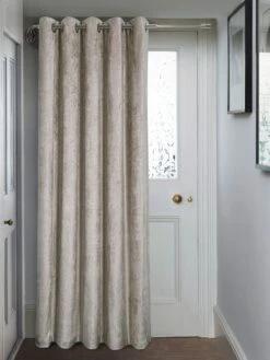 Champagne Crushed Velvet Eyelet Door Curtain