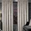 Champagne Crushed Velvet Pencil Pleat Curtains