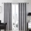 Silver Velvet Stripe Eyelet Curtains 1 Silver Velvet Stripe Eyelet Curtains -Haven Living Shop curtains89 1