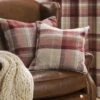 Red Highland Brushed Check Large Cushion 1 Red Highland Brushed Check Large Cushion -Haven Living Shop cushion301