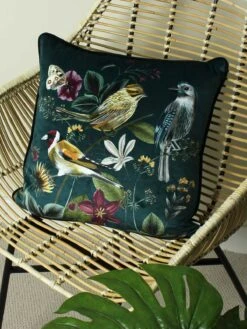 Midnight Garden Bird Cushion