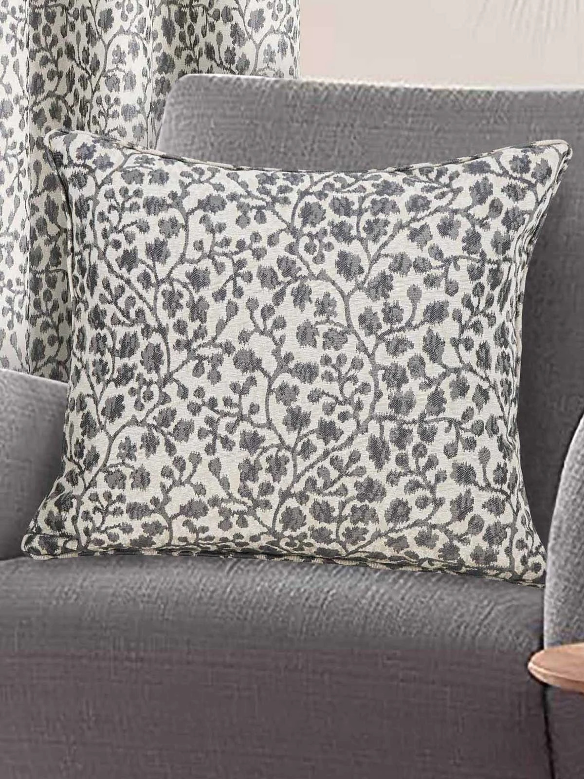 Grey Jacquard Cushion 3 Grey Jacquard Cushion