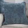 Blue Waffle Chenille Large Cushion 1 Blue Waffle Chenille Large Cushion -Haven Living Shop cushion551 main