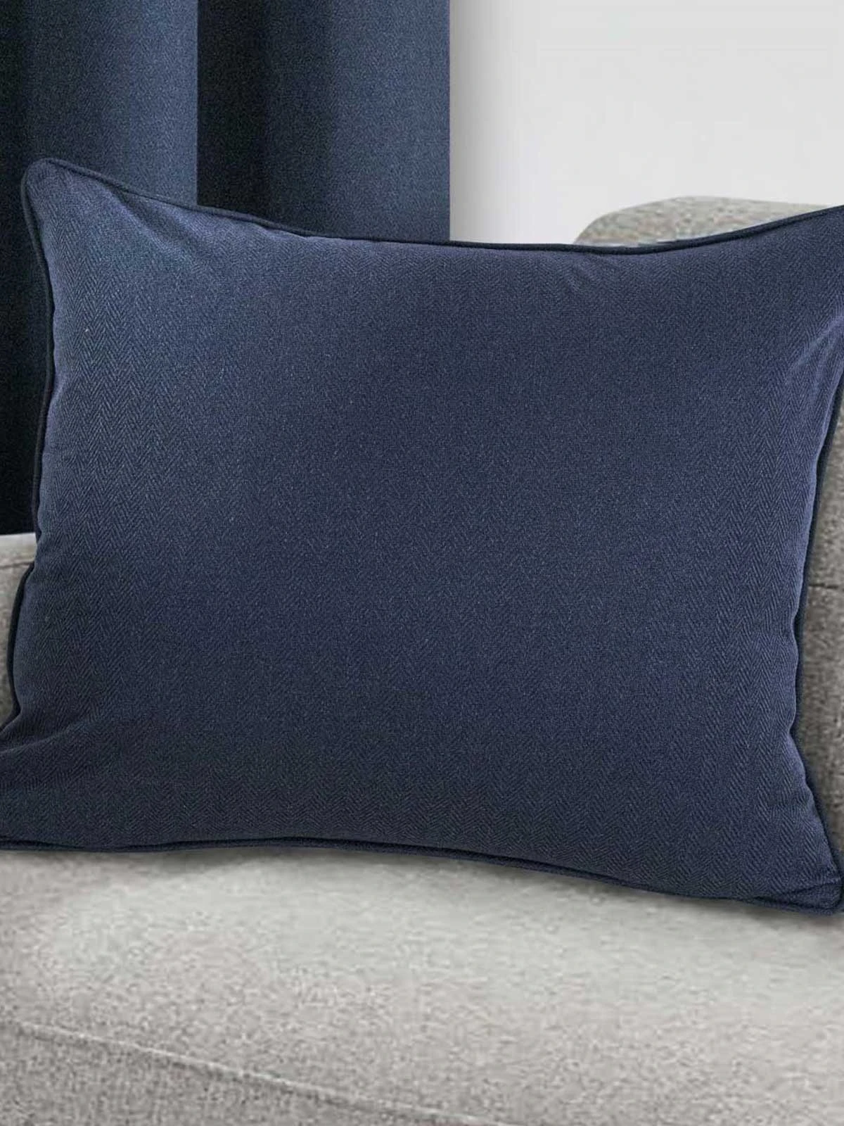 Navy Herringbone Cushion 2 Navy Herringbone Cushion