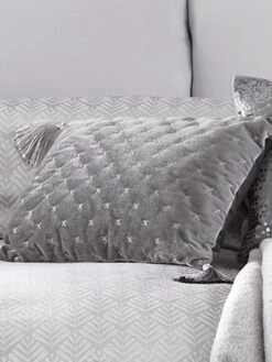 By Caprice Home Loren - Velvet Filled Cushion Silver