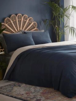 Appletree Tate - Velvet Duvet Cover Set Ink Blue