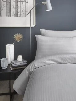 Sirolo Satin Stripe Duvet Set Grey