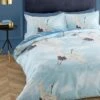 Catherine Lansfield Bedding Cranes Duck Egg Duvet Cover Set