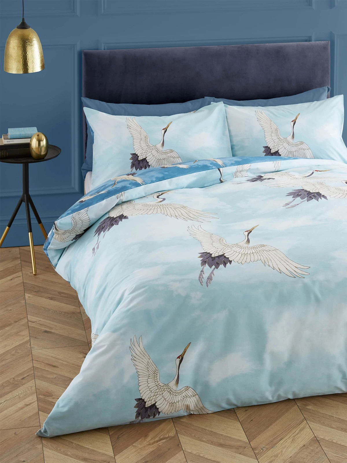 Catherine Lansfield Bedding Cranes Duck Egg Duvet Cover Set 3 Catherine Lansfield Bedding Cranes Duck Egg Duvet Cover Set