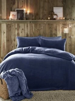 Navy Teddy Fleece Duvet Set