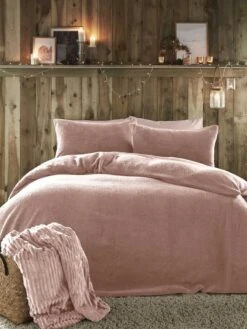 Pink Teddy Fleece Duvet Set