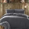 Charcoal Teddy Fleece Duvet Set