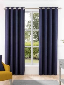Navy Harlow Blackout Eyelet Curtains