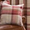Red Highland Brushed Check Cushion -Haven Living Shop highland cushion 1