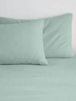 Brushed Cotton Pillowcase Pair Duck Egg