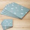 Chicken Placemats And Coasters Set Of 4 1 Chicken Placemats And Coasters Set Of 4 -Haven Living Shop placemat 61 blue