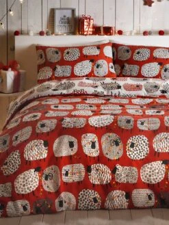 RED DOTTY SHEEP DUVET SET