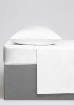 Brushed Cotton Flat Sheet White