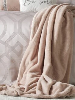 By Caprice Home Ava - Faux Fur Throw Blush