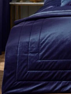 Laurence Llewelyn-Bowen Chic - Velvet Bedspread Navy