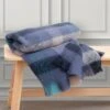 Blue Brushed Check Throw -Haven Living Shop throws 163