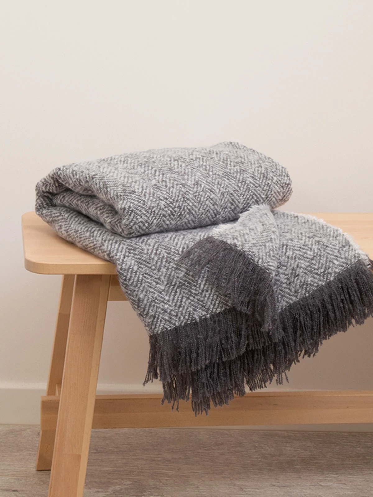 Grey Boucle Herringbone Throw 3 Grey Boucle Herringbone Throw