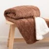 Mushroom Cable Sherpa Throw -Haven Living Shop throws 168