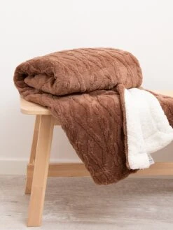 Mushroom Cable Sherpa Throw