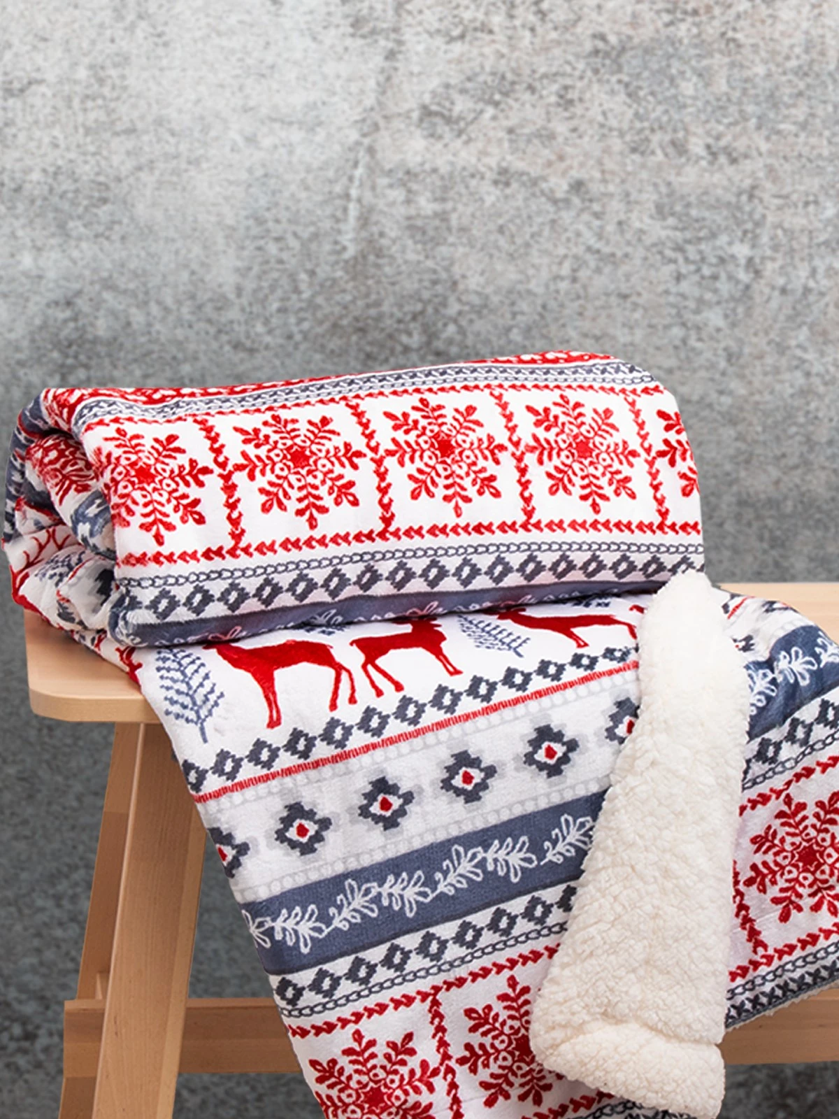 Stag Fairisle Sherpa Throw 3 Stag Fairisle Sherpa Throw