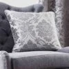 Silver Valencia Jacquard Large Cushion