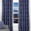 Navy Valencia Jacquard Eyelet Curtains -Haven Living Shop valencia navy edit